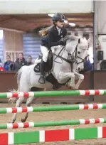  ??  ?? Double winner Tia Squibb pilots Wyndham Tom Thumb to a double clear in Sunday’s 128cm qualifier