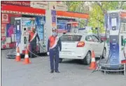  ?? HT PHOTO ?? Central and state taxes on petroleum products contribute­d over ₹5.55 lakh crore in 2019-20.