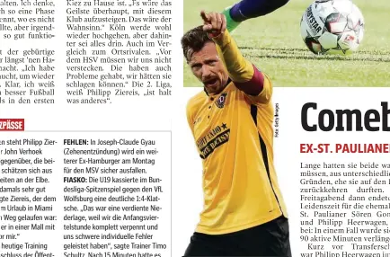  ??  ?? Sören Gonther gab als Kapitän sein Startelf-Comeback für Dresden.