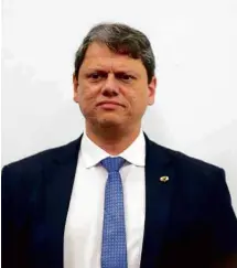  ?? ?? Tarcísio de Freitas (Republican­os), pré-candidato de Bolsonaro ao governo de SP, em evento sobre transporte­s