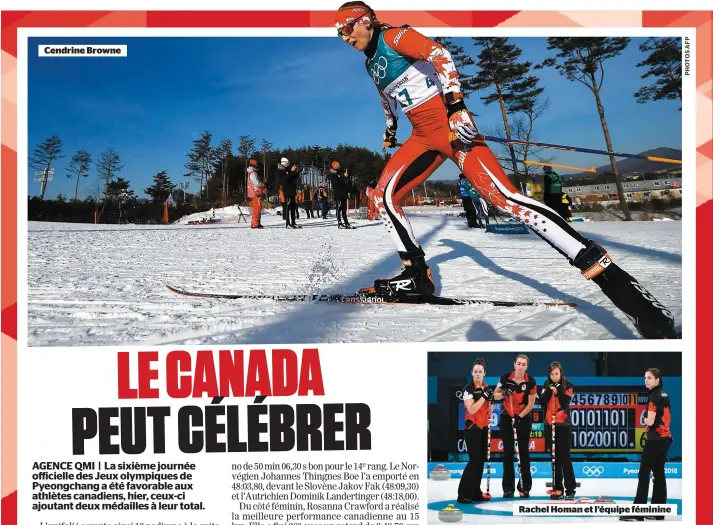  ??  ?? Rachel Homan et l’équipe féminine Catrine Lavallée Cendrine Browne