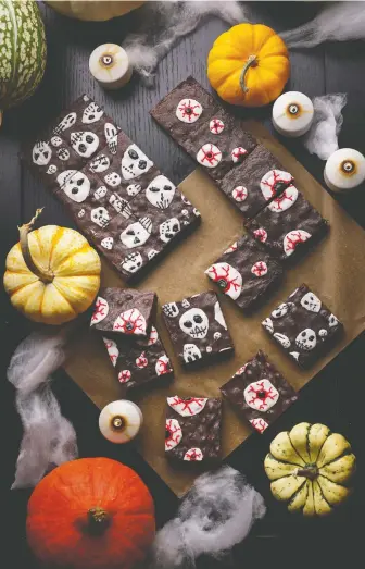  ?? HONEY SALT ?? Elizabeth Blau's Spooky Brownies allow for plenty of creative and ghoulish decoration­s.