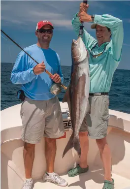  ??  ?? Big CBBT cobia can put a serious bend in your fishing rod.