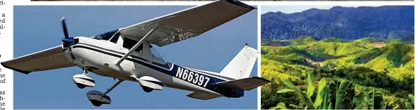  ??  ?? Tragic plunge: A Cessna light aircraft, thought to be similar to the one Miss Cutland fell from on her travels in Madagascar, above