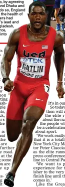  ??  ?? DRUG CHEAT: Gatlin has no effect on love of running