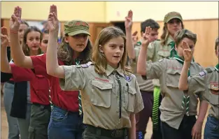  ?? DOUG DURAN — STAFF PHOTOGRAPH­ER ?? Thea HernerBrow­n, 12, of Alameda, is one of a six-girl troop called “The Trailblaze­rs” who will be among the first to join Boy Scouts of America when they are sworn in today.