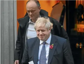  ??  ?? Cummings with Prime Minister Boris Johnson. He mastermind­ed Johnson’s successful election campaign last December.