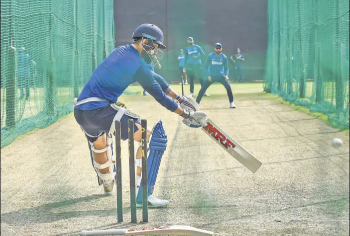  ?? PTI PHOTO ?? Virat Kohli during a practice session on the eve of the second T20 Internatio­nal in Mohali on Monday. The India skipper has 21 half-centuries in 70 T20 games.