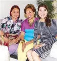  ??  ?? Viki and Nina Serrano with Eileen Gonzales.