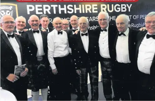  ??  ?? Star cast John Carswell (third from left) at a 150th anniversar­y dinner with his team-mates from the highly successful late 1960s team