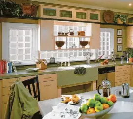  ??  ?? These are plastic block windows installed in a kitchen to provide natural light with privacy.