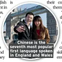  ??  ?? Chinese is the seventh most popular first language spoken in England and Wales