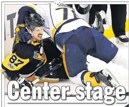  ?? Getty Images ?? CLASH OF THE TITANS: The war between Sidney Crosby (left) and P.K. Subban has been at the center of a high-paced Stanley Cup Final between the Penguins and Predators.