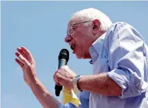  ??  ?? Democratic presidenti­al candidate Sen. Bernie Sanders speaks at the Iowa State Fair in Des Moines on Saturday.