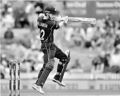  ??  ?? New Zealand’s captain Kane Williamson bats during the third one day internatio­nal cricket match match between New Zealand and Bangladesh at Saxton Oval in Nelson. — AFP photo