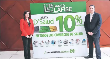  ??  ?? Banco Lafise lanzó al mercado la única tarjeta de crédito que brinda descuentos en todos los comercios de salud.