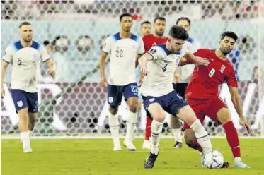  ?? //AFP ?? Declan Rice, durante una jugada en el encuentro del pasado lunes ante la selección iraní