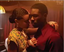  ??  ?? Andra Day and Trevante Rhodes share a scene in “The United States vs. Billie Holiday.”