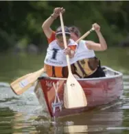  ??  ?? Canoeists compete at the Ontario Aboriginal Summer Games — a qualifying event for the North American Games — last month in Six Nations.