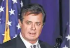  ?? CHIP SOMODEVILL­A, GETTY IMAGES ?? Paul Manafort served as campaign chairman to then- presidenti­al candidate Donald Trump.