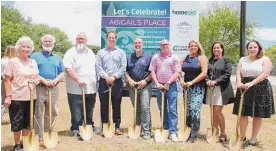  ?? Courtesy of GHBA ?? From left are Abigail’s Place board members Nina Davis, Brad Whatley and John Tankersle; Chesmar Homes division president Jeff Johnson; Abigail’s Place executive director Aaron Groff; Chesmar Homes city president Scott Merovitch; HomeAid Houston president Nicole Jacob; HomeAid executive director Carole Brady and GHBA CEO Aimee Bertrand.