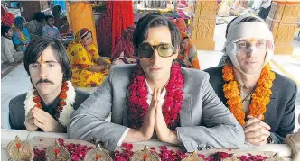  ?? Foto: AP ?? Wenn Jason Schwartzma­n, Adrien Brody und Owen Wilson (v. li.) auf Selbstfind­ungsreise gehen, wird es bunt: Wes Andersons „Darjeeling Limited“um 20.15 Uhr auf Arte.