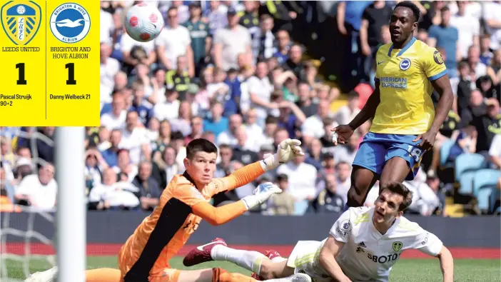  ?? ?? Danny Welbeck scores against Leeds United