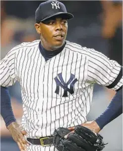  ?? GETTY ?? Aroldis Chapman takes issue with a report that says he’ll opt out of his contract after this season.