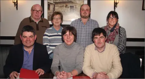  ??  ?? The outgoing committee of Gorey Agricultur­al Show, front: chairman Morgan O’ Connor, secretary Stella Jones. and joint treasurer David Grandy. Back: vice president Lorcan Allen, joint treasurer Zilpha Furney vice chairman, Ewan Johnston and assistant...