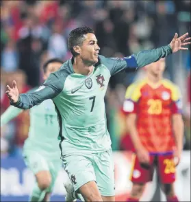  ?? FOTO: EFE ?? Cristiano Ronaldo celebra el 0-1 marcado en Andorra