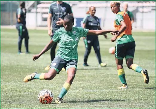  ??  ?? Striker Thembi Kgatlana is expected to be a key figure when Banyana Banyana take on Sweden in a friendly in Cape Town tomorrow.