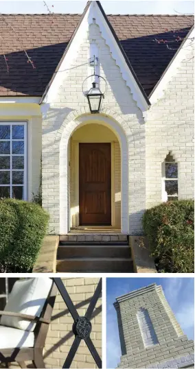  ??  ?? |ABOVE LEFT| BEAUTIFUL BOUNDARY. On the front porch, an iron railing offers an ornamental boundary. The railing features decorative centers, with spokes protruding outward, creating a wheel-like design. Adjacent to the railing, the more modern porch...