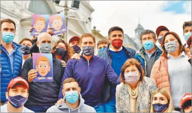  ?? PRENSA JUNTOS ?? CAMPAÑA. Santilli estuvo con Larreta, Posse. Ocaña y Galli en Olavarría. Presentaro­n sus propuestas.