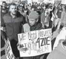  ?? JUSTIN SULLIVAN, GETTY IMAGES ?? Protesters in Sacramento on Thursday.