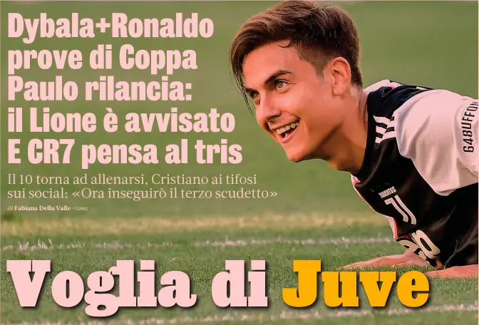  ?? AFP/LAPRESSE ?? CR7 vuole la sua Joya
Nella foto in alto, Paulo Dybala, 26 anni, attaccante argentino, 5 scudetti in 5 stagioni con la Juventus.
A lato, Cristiano Ronaldo, 35, portoghese, festeggia il suo secondo tricolore con la Juve