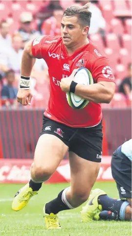  ?? Picture: Gallo Images ?? GOOD NEWS. Star centre Rohan Janse van Rensburg has recovered from his knee injury and is in line for selection for the Lions’ Super Rugby match against the Sharks in Durban on Saturday.