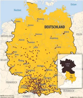  ??  ?? Erkrankung­en am Fuchsbandw­urm in den Jahren von 1992 bis 2018.