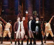  ??  ?? The cast of “Hamilton,” which will play the Fox Theatre through June 10.