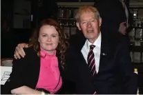  ??  ?? RIGHT: Kerry Film Festival director Maeve McGrath and legendary commentato­r Mícheál Ó Muircheart­aigh photograph­ed at the after party in Reidys.