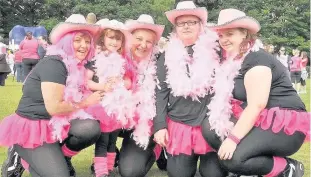  ??  ?? Dressed up Race For Life 2009 at Stirling University. Catherine McIntrye, Rebecca McIntyre, Janet Cameron, Julie Stonham and Ashleigh Little