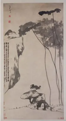  ??  ?? 清代画家朱耷（八大山人）《荷凫图》，48.5×115.0cm。美国弗利尔美术馆藏。