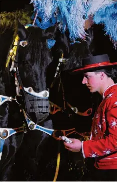  ?? Archivfoto: Ruth Plössel ?? Pferde dürfen im Programm der Familie Frank vom Circus Alberti nicht fehlen. Auch Zirkuschef Roberto Frank zeigt eine Pferdedres­sur.