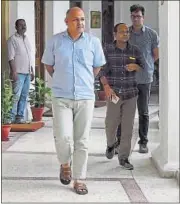  ??  ?? Delhi deputy chief minister Manish Sisodia arrives for the Delhi Assembly’s four-day session on Tuesday. SONU MEHTA/HT