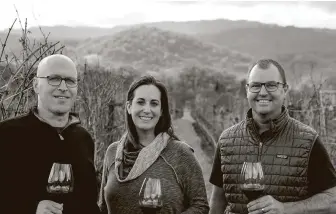  ?? C. Elizabeth ?? C. Elizabeth owners Christi and Dave Ficeli and winemaker Bill Nancarrow are putting half of the proceeds from their 2017 vintage to help wine tourism decimated by COVID 19 and wildfires.