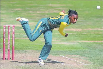  ??  ?? Muscle memory: Raisibe Ntozakhe has spent the past few months training on her own to earn back her place in the Proteas Women. Photo: Nick Potts/pa Images via Getty Images