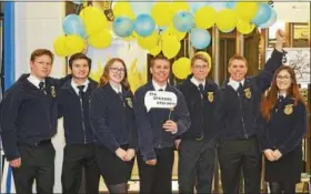  ?? SUBMITTED BY LORAIN COUNTY JVS FFA ?? The 2018-19 Lorain County JVS FFA Chapter officers are from left: Aidan Marang, student advisor, Keystone; Nicholas Borlaug, sentinel, North Ridgeville; Savannah Roby, reporter, Wellington; Thomas Keller, treasurer, Midview; Michael McDonald,...