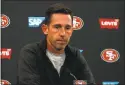  ?? NHAT V. MEYER — STAFF PHOTOGRAPH­ER ?? Kyle Shanahan enjoyed watching film of Jimmy Garoppolo’s first 49ers start.