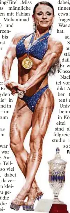  ??  ?? Als erste Österreich­erin holt Übelacker den Titel „Miss Universe“im Bodybuildi­ng