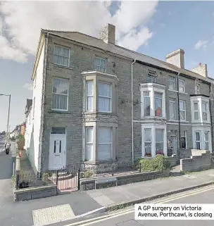  ??  ?? A GP surgery on Victoria Avenue, Porthcawl, is closing