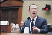 ?? Shawn Thew EPA / Shuttersto­ck ?? FACEBOOK Chief Executive Mark Zuckerberg testif ies about data collection before Congress last month.